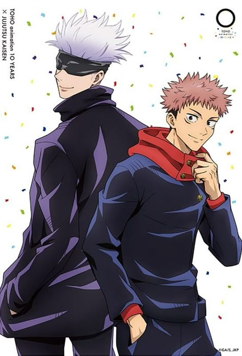 Jujutsu Kaisen Pictures, Gojo And Yuji, Jjk Official Art, Yuji Jujutsu Kaisen, Jujutsu Kaisen Official, Gojo Itadori, Gojo Yuji, Whatsapp Wallpapers Hd, Atack Ao Titan