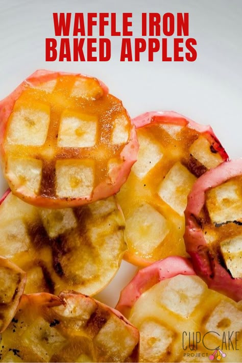 Ideas For Mini Waffle Maker, Chaffles Recipes, Waffle Hacks, Mini Waffle Recipe, Waffle Ideas, Iron Foods, Apple Waffles, Baked Apple Slices, Waffle Pops