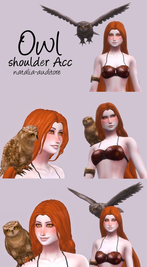 OWL accs | Natalia-Auditore #s4cc Sims Occult, Natalia Auditore, Mods Sims 4, Owl Accessories, Sims Pets, Cc Packs, Sims Stories, Sims 4 Anime, Sims 4 Gameplay