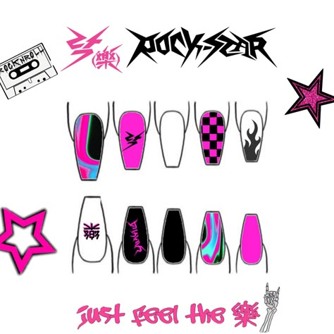 Rockstar Nails Acrylic, Skz Rockstar, Rockstar Nails, Nails Inspo, Nails Acrylic, Nails Design, Nail Inspo, Acrylic Nails, Nail Designs