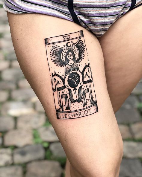 Chariot Tarot Card Tattoo, Chariot Tarot Tattoo, The Chariot Tarot Tattoo, The Chariot Tattoo, Chariot Tattoo, The Chariot Tarot Card, Chariot Tarot, The Chariot Tarot, Tarot Card Tattoo