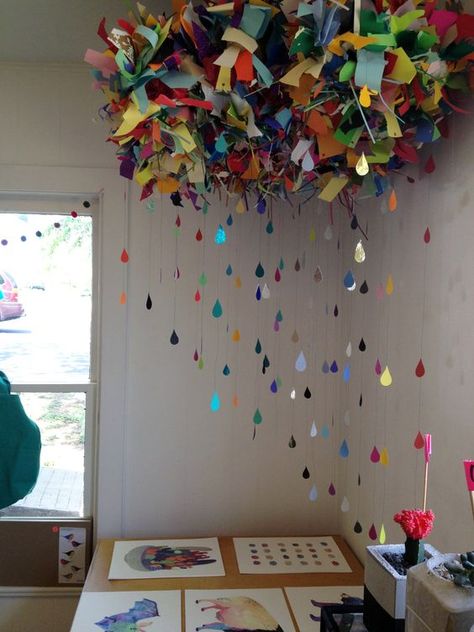 Paper Party | Color Cloud. What a cute idea for a mobile!: Colour Explosion, Paper Clouds, Color Cloud, Colorful Party, Art Classroom, Kids Art Projects, Paper Decorations, Projects For Kids, Art Room