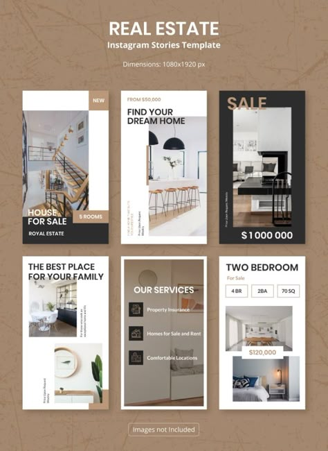 Free Instagram Stories Templates for Real Estate Social Media Realtor Ads Social Media, Inmobiliaria Ideas, Instagram Design Layout, Real Estate Instagram, Realtor Social Media, Free Web Design, Real Estate Marketing Design, Real Estate Social Media, Social Media Branding Design