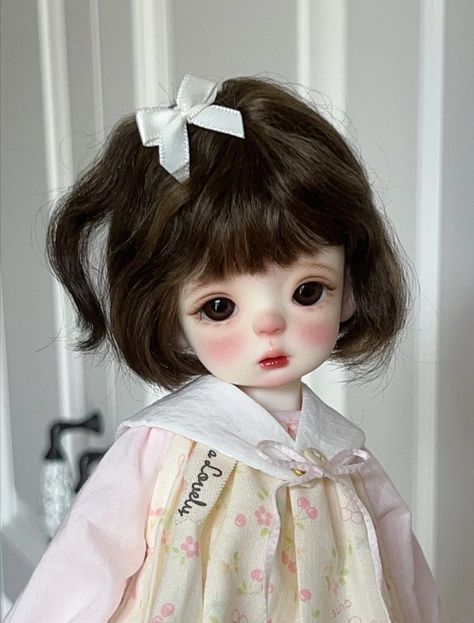 Bjd Dolls Kawaii, Japanese Dolls Kawaii, Pink Princess Room, Korean Doll, Bjd Dolls Face Up, Cute Muffin Dress Bjd Doll, Korean Short Hair, Bjd Dolls Girls, Doll Aesthetic