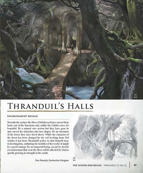 Elf Castle, Castle Concept, King Thranduil, Mirkwood Elves, Woodland Realm, Lotr Elves, Legolas And Thranduil, John Howe, Natural Cave