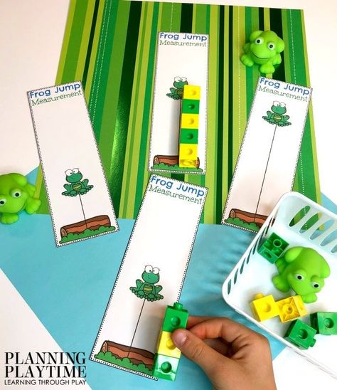 Pond Learning Activities, Frog Math Activities For Preschool, Jump Frog Jump Activities Preschool, Pond Theme Preschool, Measurement Preschool, Frog Theme Preschool, Pond Life Theme, Frogs Preschool, Pond Crafts