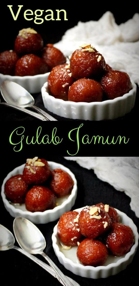 Vegan Indian Sweets Recipes, Vegan Indian Sweets, Vegan Gulab Jamun, Vegan Indian Dessert Recipes, Indian Desserts Recipes, Vegan Indian Dessert, Indian Vegan Recipes, Healthy Vegan Dessert, Indian Vegan