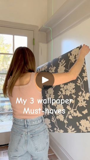 130K views · 750 reactions | How did I not know this spray existed?? Here are my three must-haves for diy wallpaper! | Champagne Chaos | Champagne Chaos · Original audio Wallpaper Half Wall, Wallpaper Half Bath, Wall Peel And Stick, Contact Paper Wall, Paper Walls, Camper Reno, Leaf Village, Wall Appliques, Paint Techniques