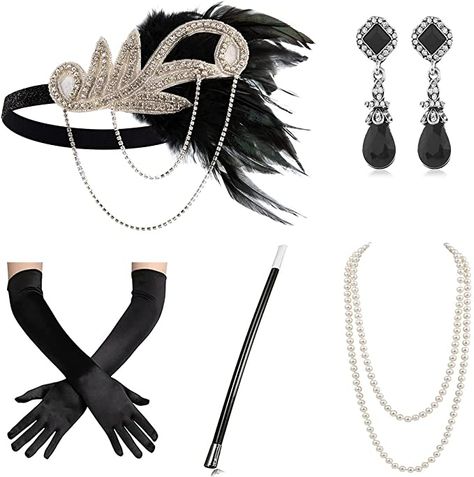 Flapper Jewelry 1920s, 1920s Accessories Evening, Great Gatsby Accessories Jewelry, Flapper Jewelry 1920s Necklaces, Gatsby Accessories, Headband Costume, 1920s Accessories, Gatsby Costume, 20s Flapper