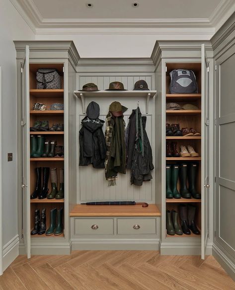 Boot Room Storage, Tom Howley Kitchens, Dormer House, Boot Room Utility, Tom Howley, Utility Room Designs, Gear Wall, Inspiration Deco, Mudroom Laundry Room