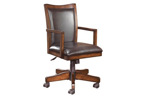 Hamlyn Home Office Swivel Desk Chair from Gardner-White Furniture Home Office Desk Chair, Cheap Office Furniture, Traditional Home Office, Swivel Desk Chair, Swivel Desk, Ashley Home, Look Office, Swivel Chair Desk, Adjustable Chairs