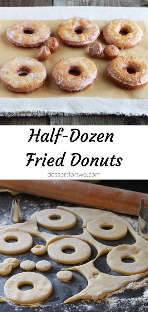 Small Batch Doughnut Recipe, Small Batch Cake Donut Recipe, Small Batch Donuts Recipes, Fried Doughnut Recipe Easy, Small Batch Donut Recipe, Fried Donuts Homemade, Fried Mini Donut Recipe, Fried Donut Recipe, Fried Doughnut Recipe