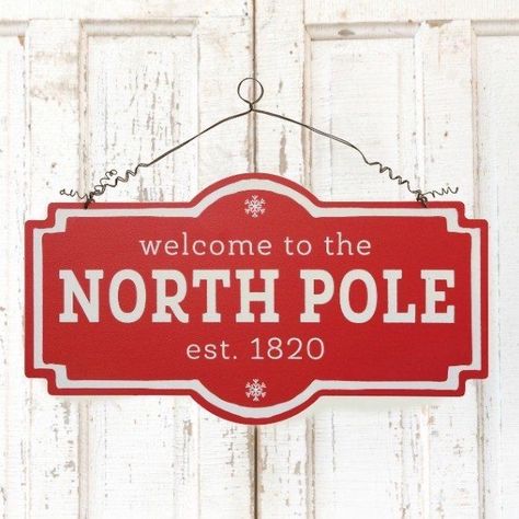 Welcome To The North Pole, Wall Art Above Tv, Wall Art Bedroom Paint, Wall Art Above Couch, Fashion Christmas Tree, North Pole Sign, Pole Sign, Trailer Decor, Baskets Gifts