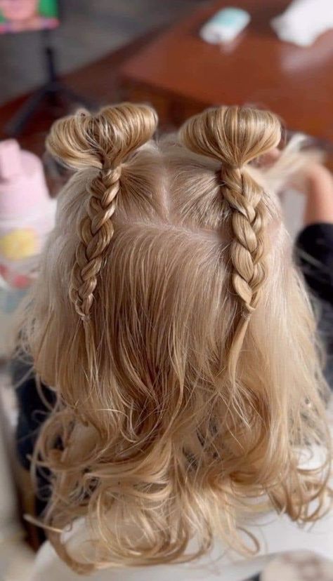 Hairstyles For 6 Year Girl, Summer Hairstyles For Kids, Easy Toddler Hairstyles, Cute Toddler Hairstyles, Girly Hairstyles, Dunner Wordend Haar, Girl Hair Dos, Toddler Hairstyles