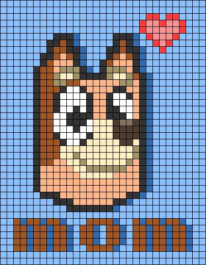 Bluey Perler Bead Patterns, Bluey Pixel Art, 32x32 Pixel Art Grid, Anbu Mask, Bluey Mom, Hama Art, Graph Paper Designs, Art Pixel, Easy Pixel Art