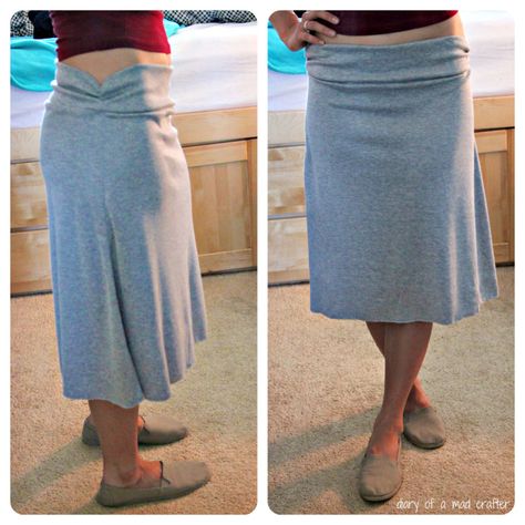 skirt1 Stretch Skirt Pattern, Refashioned Clothing, Sew Clothing, Diy Skirts, Diy Tricot, Comfy Skirt, Skirt Diy, Circle Skirts, Comfortable Skirts