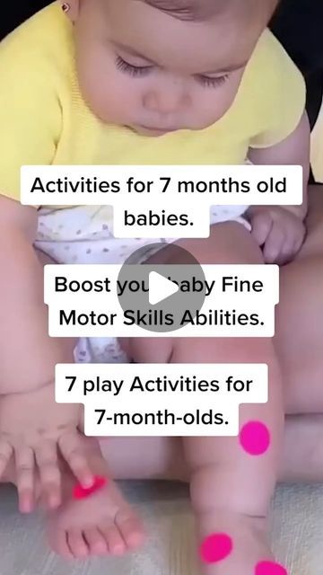 Unique | Baby | Care on Instagram: "Boost your baby's fine motor skills with these 7 easy and fun play activities for 7-month-olds!

#babycare #babydevelopment #babylearning #babyactivitiesfornewborns #babydevelopmenttips #babyfun #babyactivitiesindoors #babyplay #7monthold #babyplaytime #playactivities #babyactivitiesathome #babyactivitiesoutdoors #babyeducation #parentingtips #finemotorskills #babysensory #babyactivitiesfortoddlers #babyactivitiesideas #babyactivities #babyfuntime" 7 Month Old Baby Activities, 5 Month Old Baby Activities, 7 Month Baby, 5 Month Old Baby, 7 Month Old Baby, Clothespin Crafts, 9 Month Old Baby, Baby Learning Activities, Baby Education