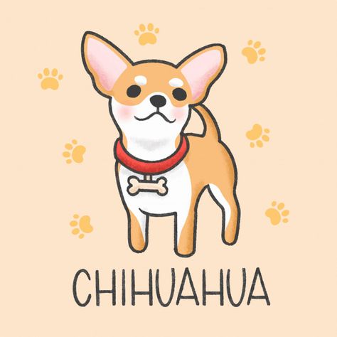 Cute chihuahua cartoon hand drawn style Chihuahua Drawings, Chihuahua Cartoon, Chihuahua Illustration, Chihuahua Drawing, Cute Dog Drawing, Chihuahua Art, Logo Baby, Cute Hippo, Animal Doodles