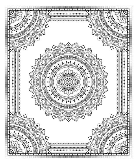 Traditional Mandala Art, Mandala Art Circle, Mandala Pattern Design, Mandala Frame, Traditional Mandala, Mandala Art Design, Mandala Flower Design, Detailed Mandala, Mandala Sketch