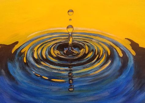 Water Drop Ripples Acrylic Tutorial by Angela Anderson on YouTube #howtopaint #water #Youtube #angelafineart #acryliconcanvas Acrylic Step By Step, Painting Tutorial Acrylic, Process Journal, Angela Anderson, Draw Water, White Collage, Free Painting, Acrylic Tutorials, Painting Stuff