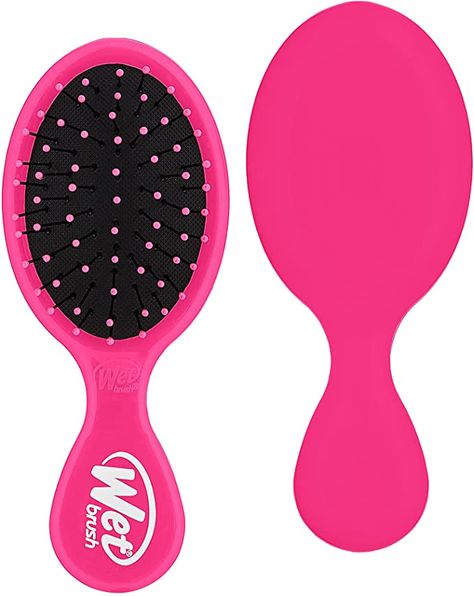 WetBrush Mini Detangler Ultrasoft Bristles Travel Perfect Brush Suitable for All Hairtypes Pink : Amazon.co.uk: Beauty Tangle Free Hair, Travel Hairstyles, Detangling Brush, Wet Brush, Happy Hair, Pain Free, Pink Mini, Smooth Hair, Wet Hair