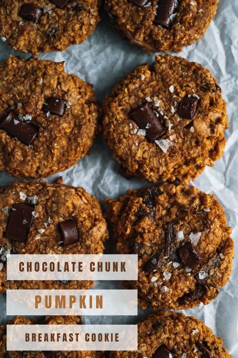 Have cookies for breakfast with these Chocolate Chunk Pumpkin Breakfast. Healthy and delish a must make for Fall! Pumpkin Breakfast Cookies, Cookies For Breakfast, Breakfast Cookie, Breakfast Cookie Recipe, Pumpkin Breakfast, Breakfast Healthy, Chocolate Chunk, Breakfast Cookies, Nut Butter