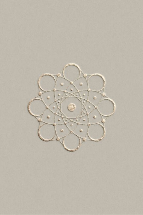 Logo design concept exploration by Letter South. Sacred geometry, connections in gold foil on taupe paper. Embossed Gold Foil, Sacred Geometry Branding, Organic Typography, Cosmic Logo, Sacred Geometry Logo, Gold Logo Branding, Logo Design Gold, Sacred Geometry Design, White Background Photography