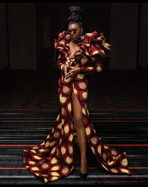 Dress Ankara Styles, African Print Prom Dress, Ankara Prom Dress, Prom Dress African, Owambe Styles, African Couture, Nigerian Outfits, Royalty Dress, Trendy Ankara Styles