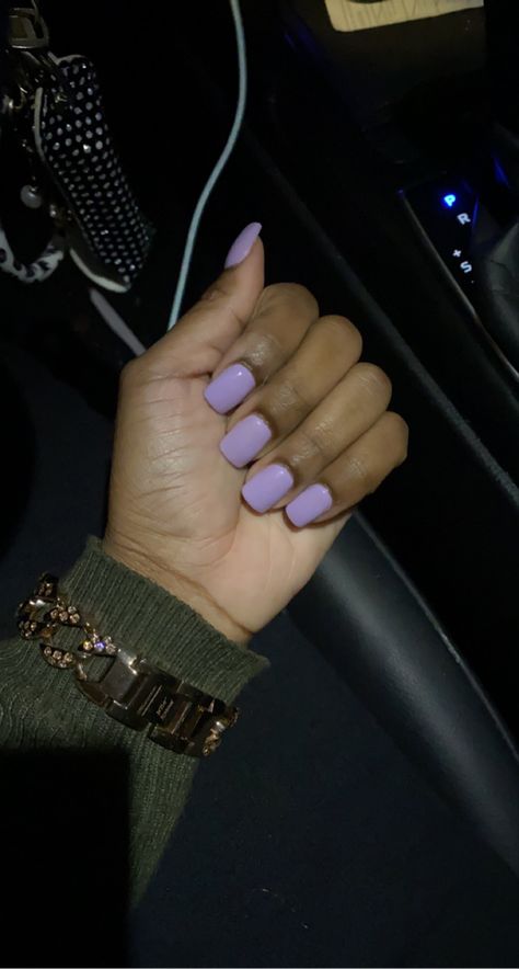 Soft Purple Nails Acrylic, Plain Lavender Nails, Powder Purple Nails, Light Purple Natural Nails, Lavender Nails Square, Lilac Purple Nails Short, Purple Lilac Nails, Light Purple Toe Nails, Lilac Nails Short