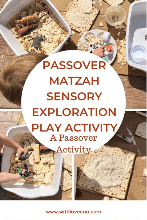 Passover Matzah Sensory Exploration Play Activity - With Love, Ima | Put last year's old matzah to good use with this fun sensory Passover activity from With Love, Ima #passover #passoveractivity #sensoryplay #sensoryactivity Passover Plagues Ideas, Passover Projects For Preschool, Passover Toddler Crafts, Passover Crafts For Toddlers, Passover Activities For Preschool, Passover For Kids, Pesach Preschool, Passover Preschool, Passover Ideas