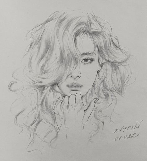 Rosé Sketch Blackpink, Rose Sketch, 얼굴 드로잉, Pencil Sketch Images, Female Art Painting, Sketchbook Art Journal, Girly Drawings, Rose Blackpink, Kpop Drawings