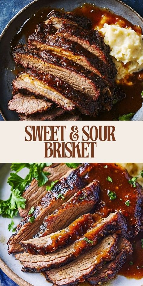 This Sweet and Sour Brisket is a beloved traditional dish in many Jewish households! 🍖🍯 With its tender, slow-cooked beef and perfectly balanced sweet and tangy sauce, this brisket is ideal for holidays, family dinners, or any special occasion. A timeless dish full of rich, comforting flavors.

📌 Save this pin to serve a flavorful sweet and sour brisket that will delight your family!
#SweetAndSourBrisket #JewishRecipes #ComfortFood #HolidayMeals #BeefRecipes #TraditionalDishes Brisket Sauce Recipe, Sweet And Sour Brisket, Jewish Brisket Recipes, Jewish Brisket, Holiday Brisket, Sweet And Sour Beef, Brisket Recipes, Slow Cooked Beef, Sweet And Sour Sauce