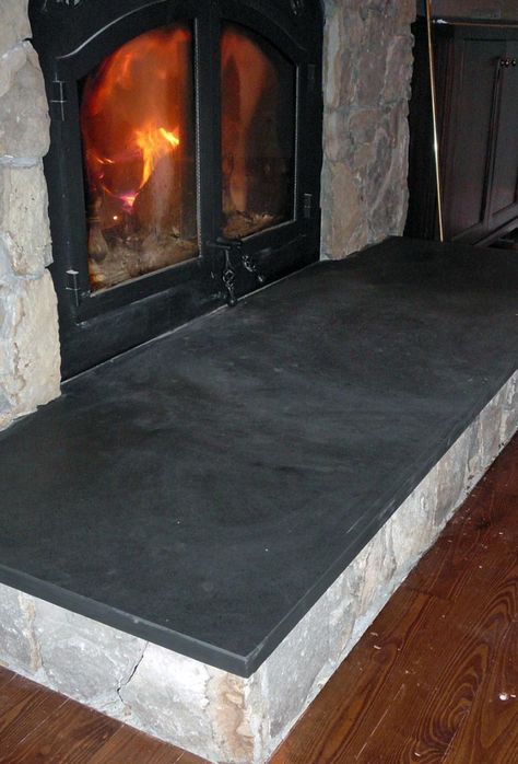 Black Slate Fireplace, Fireplace Hearth Stone, Stone Tile Fireplace, Slate Fireplace Surround, Fireplace Hearth Tiles, Limestone Fireplace Surround, Stone Fireplace Designs, Hearth Tiles, Fireplace & Wood Stove Accessories