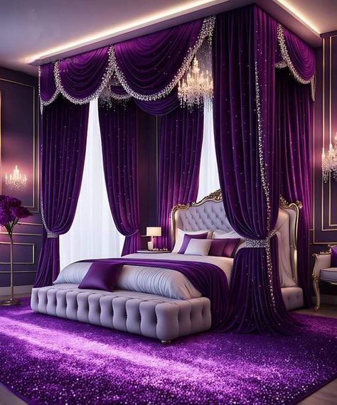 Beautiful Dorm Room, Luxury Mansions Interior, Beautiful Bedroom Designs, Cool Room Designs, Luxe Bedroom, Elegant Living Room Decor, Latest House Designs, Purple Rooms, Small House Design Plans