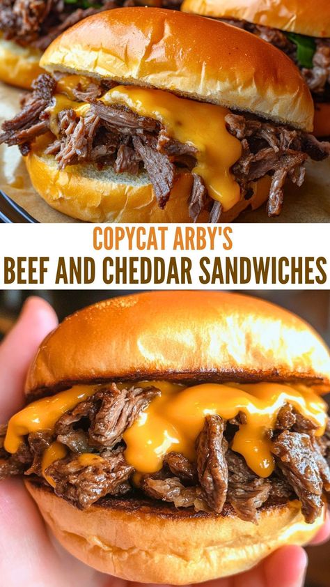 Get the taste of your favorite fast-food classic at home with these Copycat Arby's Beef and Cheddar Sandwiches! Loaded with tender roast beef, creamy cheddar sauce, and a zesty onion roll, this recipe is easy to make and packed with flavor. Perfect for a quick lunch or game day feast, save this pin to whip up a delicious meal anytime!