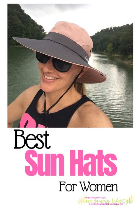 Best Sun Hats For Women. Wide brim that travels well and you can even use it in your garden. #sunhats #gardenhats #sunhatstravel #sunhatsforwomen Travel Sun Hats For Women, Womens Sun Hats Summer, Outdoor Hats For Women, Camping Hats For Women, Sun Hats For Women With Short Hair, Hiking Hats For Women, Homesteading Garden, Organizing Crafts, Homestead Lifestyle