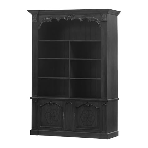 Gothic Bookshelves, Gothic Bookcase, Modern Provincial, Unique Bookcase, Furniture Transfers, Gothic Interior, Provincial Furniture, Fantasy Furniture, Gothic Furniture