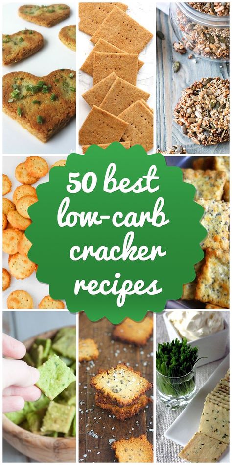 Fantastic collection of 50 Low-Carb Cracker Recipes from Low Carb Lab #healthylowcarb #healthy #lowcarb Low Carb Crackers Recipes, Keto Crackers, Low Carb Crackers, Healthy Diets, Keto Breads, Recipes Cookies, Low Carb Low Sugar, Carb Snacks, Low Carb Diets