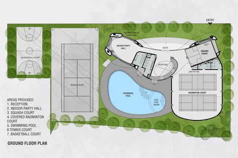 Club House Design Clubhouses, Clubhouse Plan, Club House Design, Resort Clubhouse, Ocean Font, Clubhouse Design, Architecture Community, World Architecture, Mix Use Building