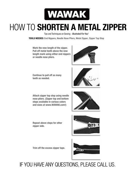 How To Shorten A Metal Zipper Shortening A Zipper, How To Shorten A Zipper, Shortening, A Metal, Pull Off, Zipper Top, Sewing Tips, Too Long, Metal Zipper