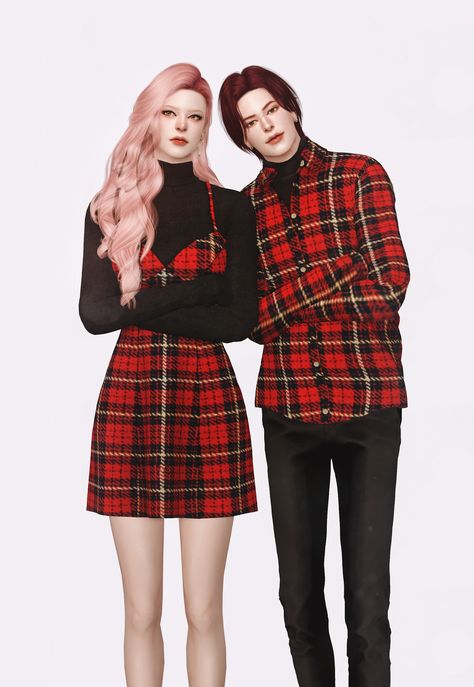 sudal - sims | creating sims4 cc | Patreon Sims4 Cc Patreon, Sims 4 Free Mods, Couples Matching Sweaters, Checkered Outfit, Mods Sims 4, Cc Patreon, Couple Matching Outfits, Cc Clothes, Free Sims 4