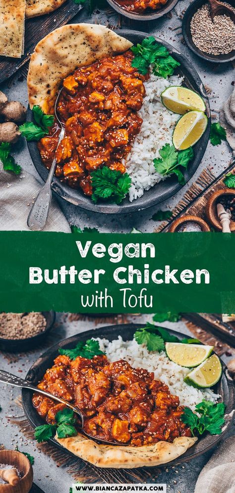 Butter Tofu Vegan, Butter Tofu Indian, Butter Tofu Recipe, Butter Tofu, Recipe Tofu, Vegan Butter Chicken, Vegan Bbq Recipes, Murgh Makhani, Protein Ideas