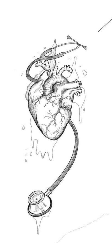 Nurse Drawing, Medical Artwork, Medical Drawings, Doctor Drawing, Medical Tattoo, Nurse Art, Medical Wallpaper, Meaningful Drawings, Heart Drawing