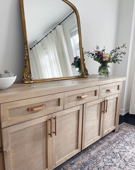 Custom solid wood sideboard. This item can be made to match the colour of any of our tables or can be stained any other colour you are looking for! The dimensions can be customized to best suit your space.  Please send us a message with any questions:)