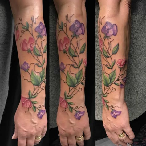 Sweat Pea Tattoo, Sweetpea Flower Tattoo, Pea Flower Tattoo, Sweet Pea Flower Tattoo, Pea Tattoo, Sweet Pea Tattoo, Rose Vine Tattoos, Flower Vine Tattoos, Sweet Pea Flower