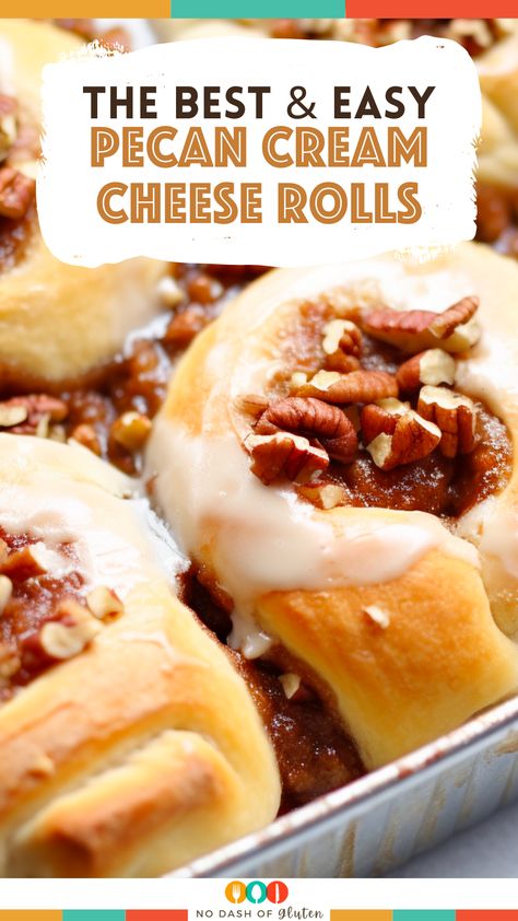 Pecan Cream Cheese Rolls 12 Tomatoes, Pecan Cream Cheese Rolls, Cream Cheese Rolls Recipe, Cream Cheese Roll Ups, Yellow Hallway, Gluten Recipes, Canned Biscuit, Cream Cheese Roll Up, Gluten Free Holiday Recipes