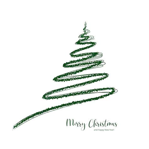 Christmas Clipart Border, Drawn Christmas Tree, Tree Line Drawing, Christmas Tree Drawing, Hand Drawn Christmas, Married Christmas, Coaster Design, Watercolor Trees, New Year Card