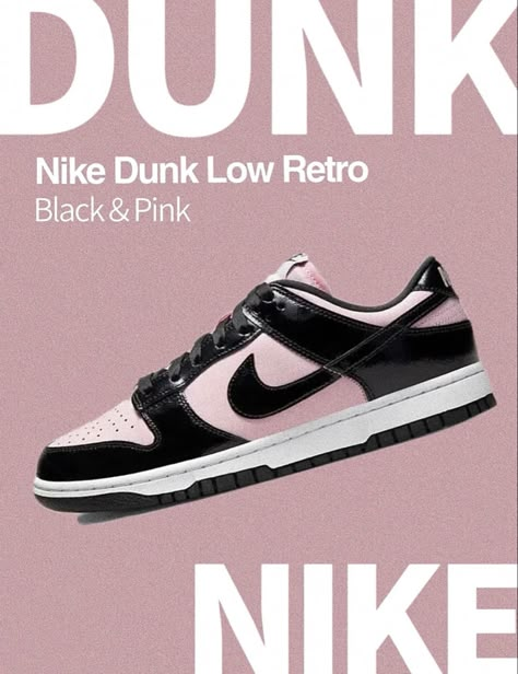 Black Pink Dunks, Pink And Black Dunks, Pretty Sneakers, Pretty Shoes Sneakers, Fashion Shoes Heels, Kicks Shoes, Cute Shoes Heels, Chic Sneakers, All Nike Shoes