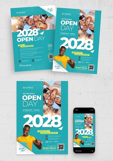 College Open Days Flyer Template AI, PSD Open Day Poster Design, Email Flyer, College Poster, Graphic Layout, Open Days, Open Day, Food Graphic Design, Creative Poster, Cool Office