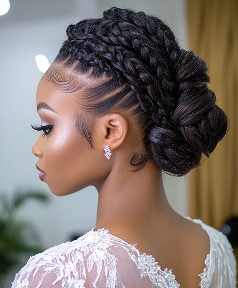 🔮 Glamorous Braids Updo Hairstyle: Effortless Bride Braid Updo Look Bride Braid, African American Updo Hairstyles, Effortless Bride, Braids Updo, Braid Updo, Updo Hairstyle, Hairstyles Updo, Updo Hairstyles, Braided Hairstyles Updo